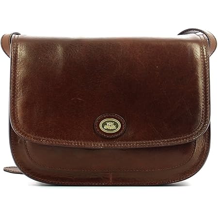 The Bridge Borsa Shopper Story Donna In Pelle Marrone: 26 Cm, Due Manici, Interni Con Tasche E Cerniera