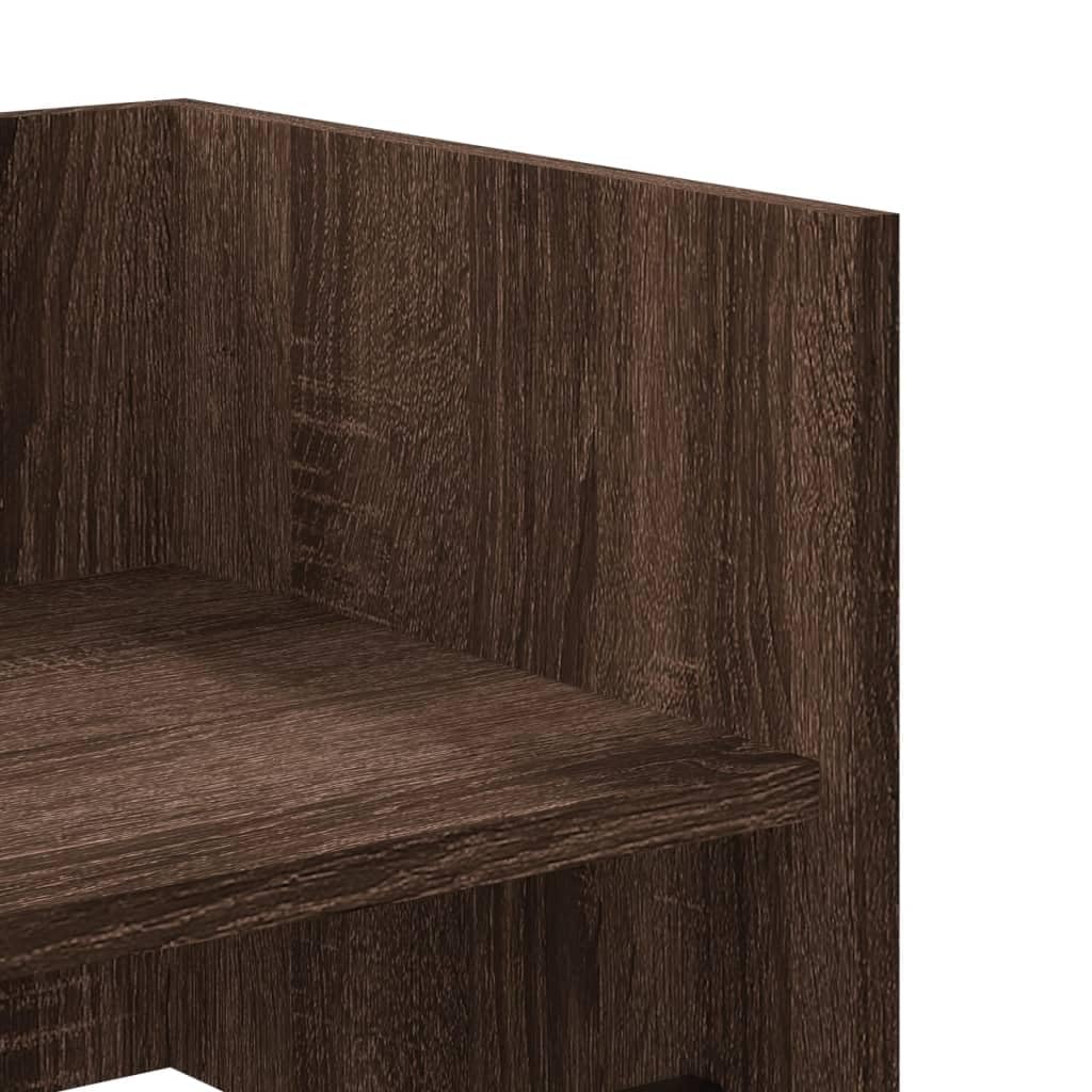 Regał ścienny o wyglądzie brązowego dębu z materiału drewnopochodnego 70,5 x 35 x 30,5 cm, regał wiszący, półka ścienna z drążkiem wiszącym do salonu, sypialni, kuchni i korytarza
