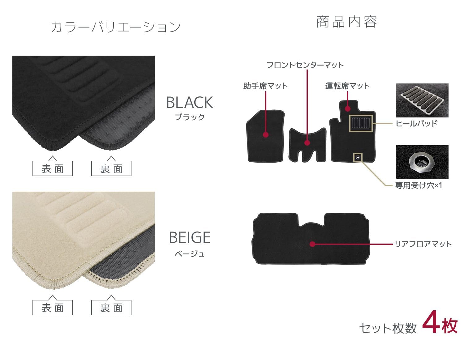 Amazon | WEIMALL ムーブ対応 L175S フロアマット 車用 マット 車内用 