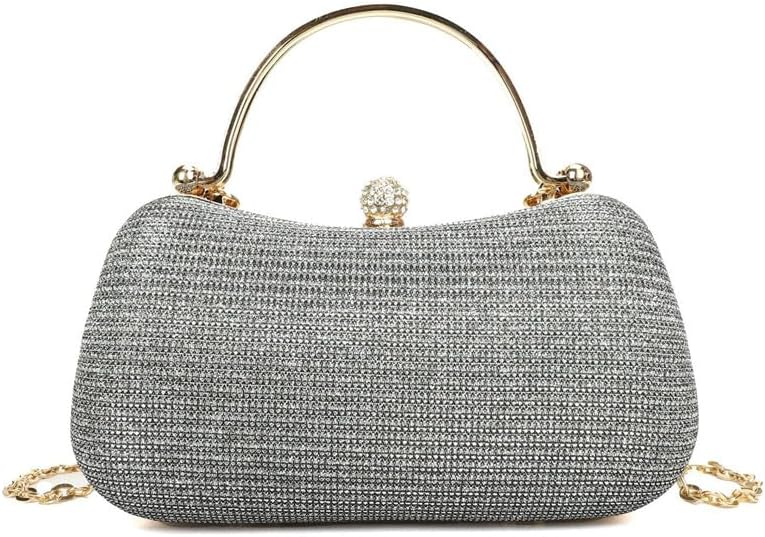 Evening Handbags for Women Sparkling Clutch Purses Wedding Evening Bag with Rhinestone Handle and Chains