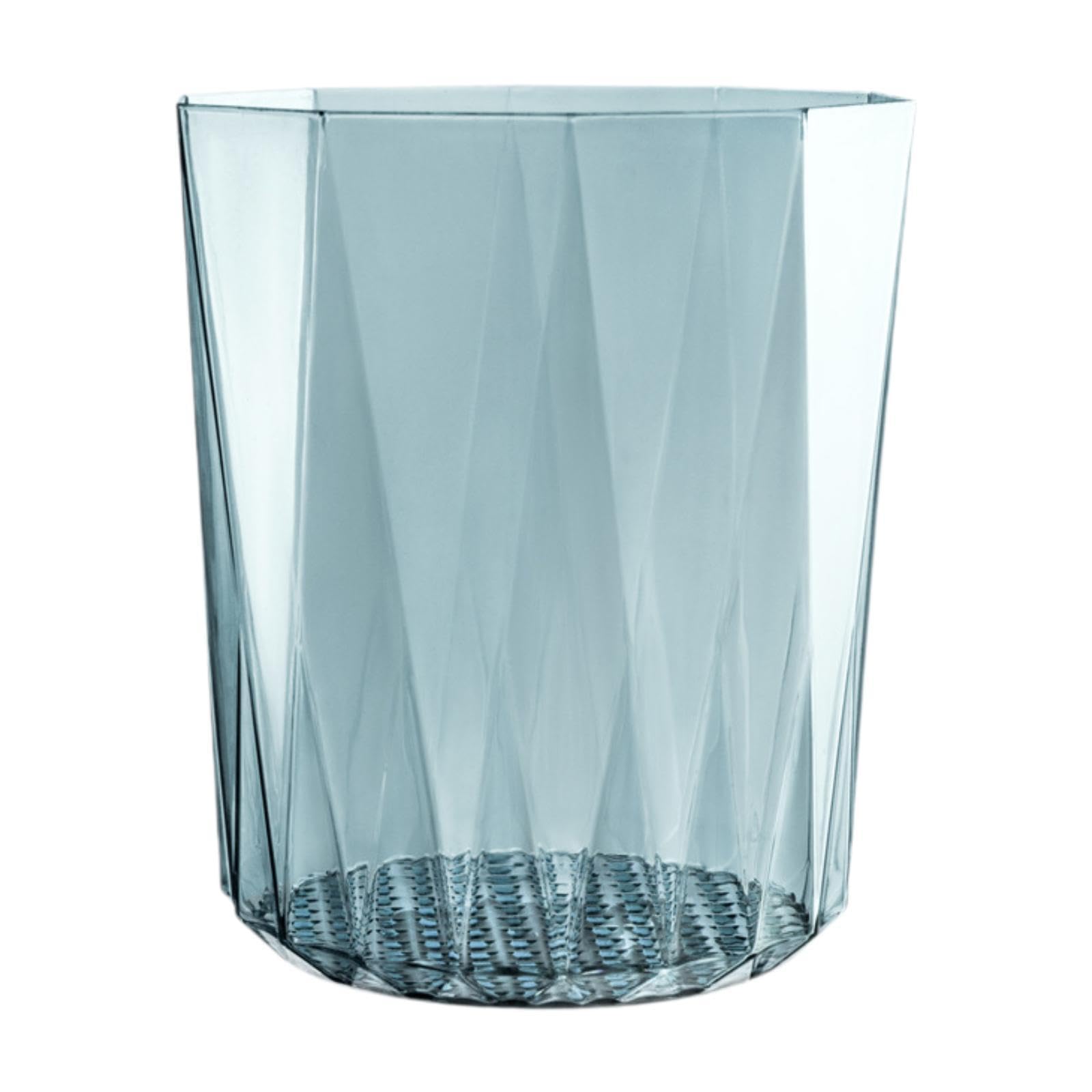 LOVIVER Open Top Transparent Trash Can Kitchen Trash Bin 10 L Capacity Dustbin Wastebasket Garbage Bin Garbage Can for Guestroom Dorm, Blue