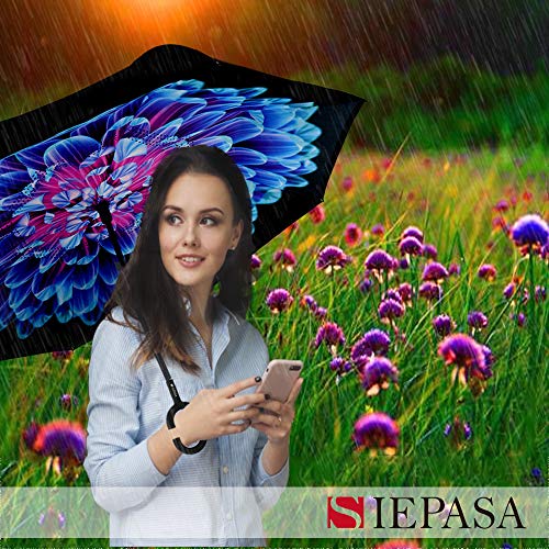Image of SIEPASA Automatic Open Close Compact Travel Umbrella with Wind Vent Umbrella big size Lightweight Windproof Folding for men Women