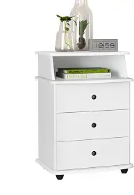 Mesa De Cabeceira Mudo Luxo 3 Gavetas (Branco)