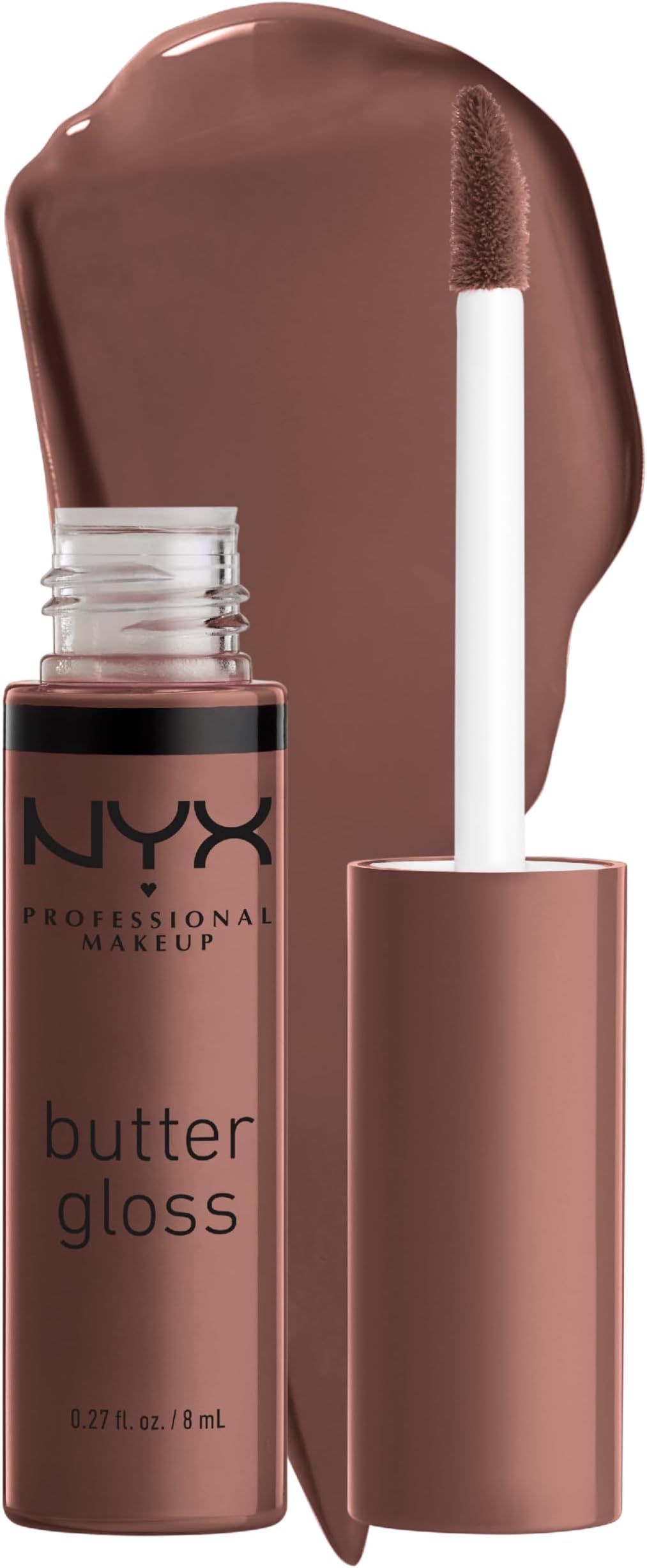 NYX Professional Lip Gloss, Makeup Butter Liquid Lip Gloss, Glossy Softening Shine, Cruelty Free Fornula, Moisturizing, Easy to Apply, Comfortable to Wear, Shade: 17 Ginger Snap