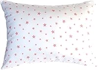 Vista 1 de Funda de almohada de algodón para niños pequeños de 13 x 18 pulgadas, diseño de estrella, funda de almohada de viaje blanca, funda de almohada