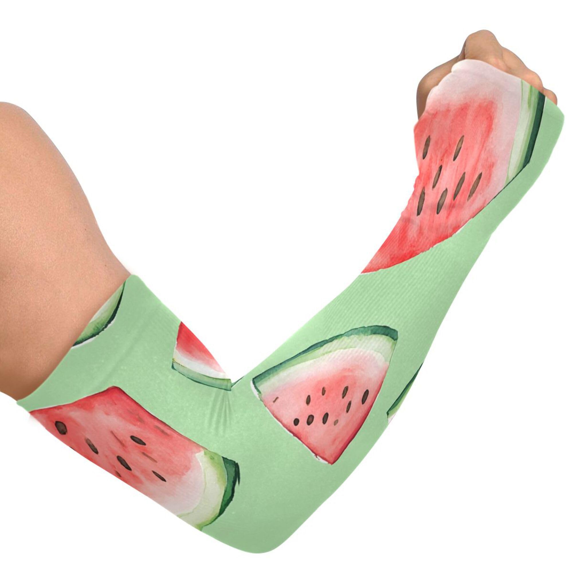 PYBUG Watermelon Cooling Arm Sleeves Men Women Breathable with Thumb Hole Sun Protection for Gardens,Gardening,Farms,Driving,Cycling