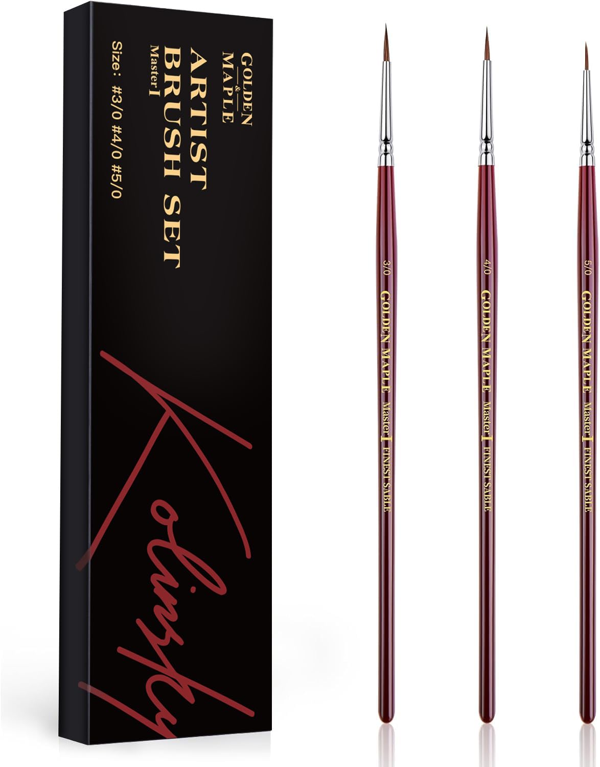 Kolinsky Sable Miniature Paint Brushes - Golden Maple Professional Ultra Fine Point Brush for Miniature Model Painting Watercolor