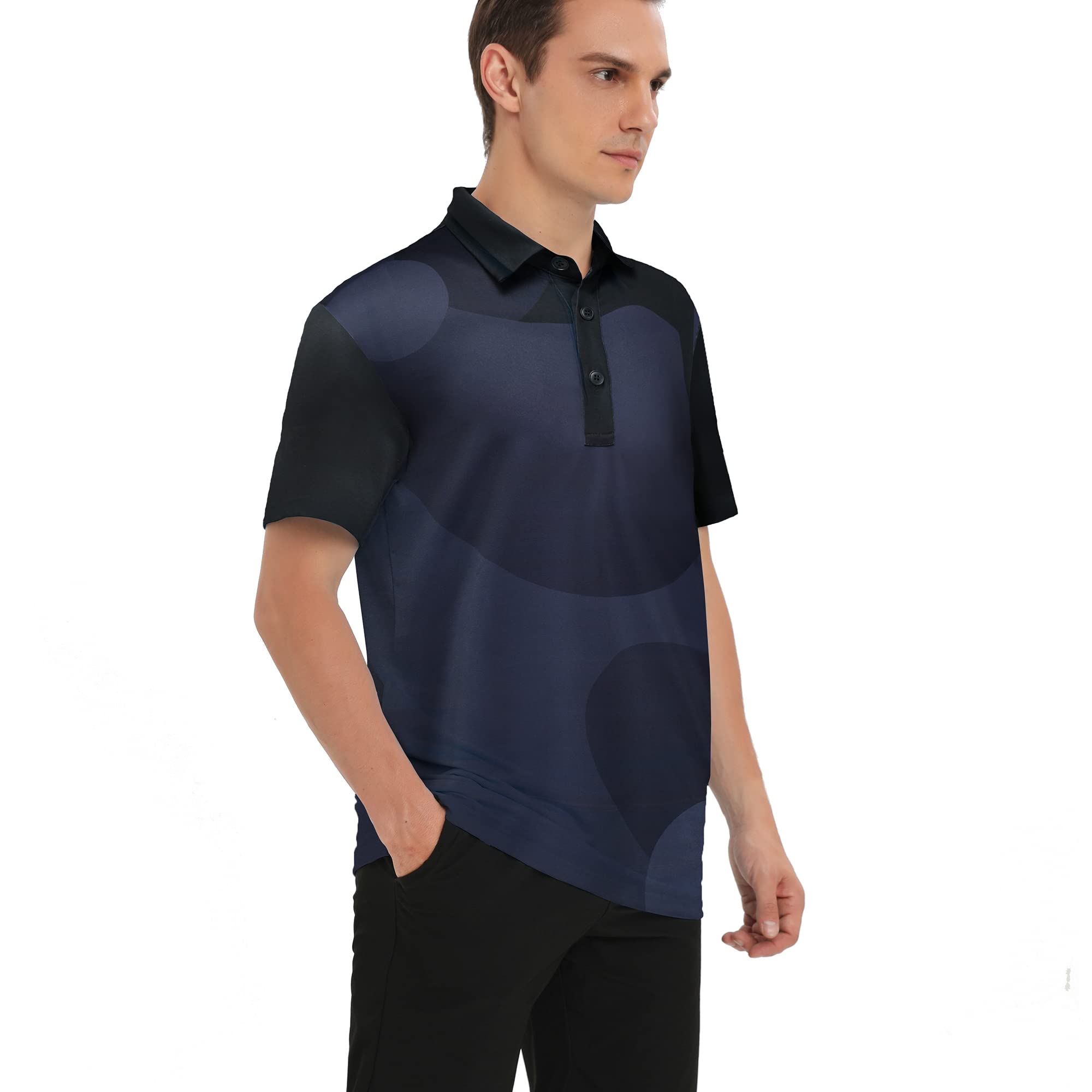 Herren-Poloshirts mit kurzen Ärmeln, Druck, feuchtigkeitsableitend, Golf-Poloshirts für Herren