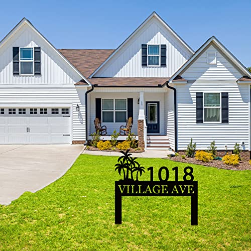 Personalized Palm Tree Address Sign, Personalized House Numbers With Stake, Address Yard Signs With Stakes, Personalized Yard Signs With Stakes, Address Signs For Yard, Address Numbers For House #TOP5