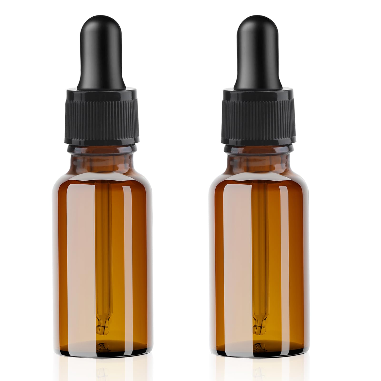 Amber Glass Dropper Bottle 2 x 20ml Small Empty Reusable Dropper Bottles with Glass Pipette Black Cap Serum Bottle for Essential Oils Massage Perfumery Aromatherapy Travel Laboratory