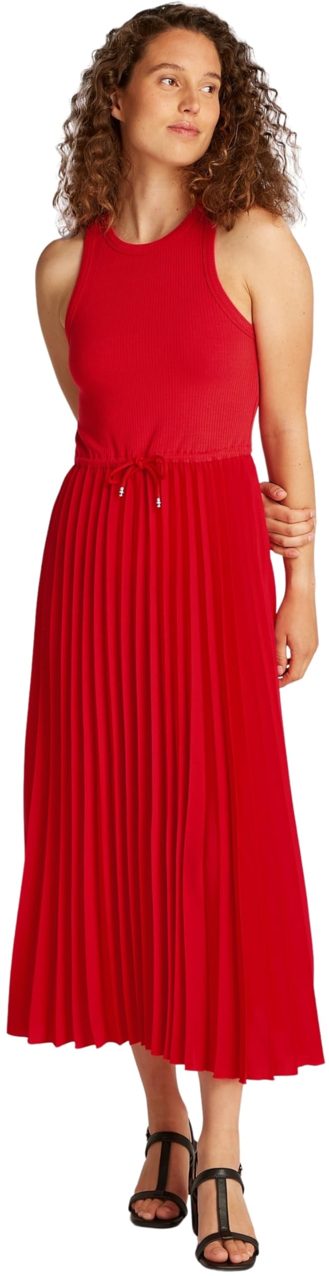 Tommy Hilfiger Women’s Sleeveless Midi Dress, Red (Primary Red), XL
