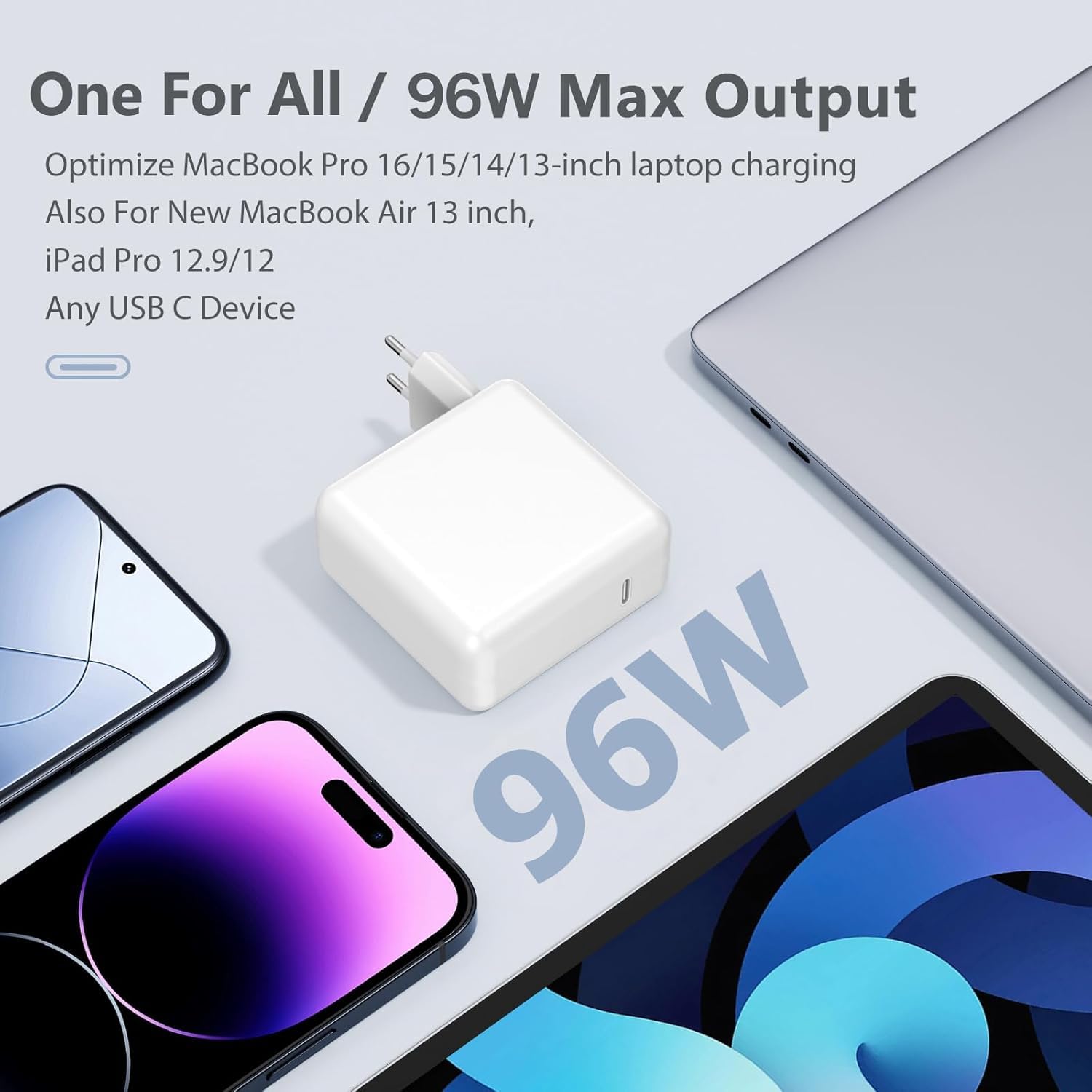 61W Chargeur MacBook Pro USB C, Type-C Chargeur de Remplacement pour MacBook Pro 13 (2016