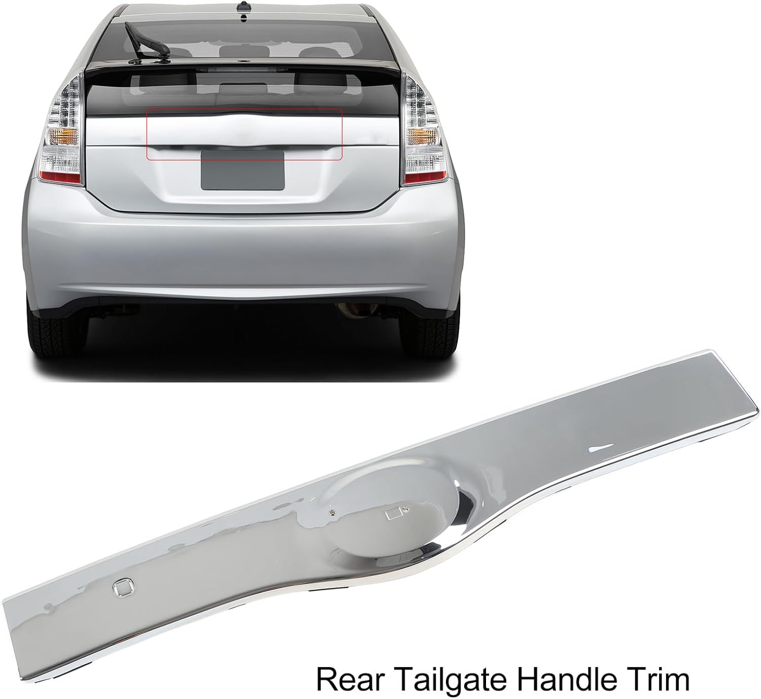 Ymiko Rear Liftgate Handle Trim 7680147050C0 Rear Tailgate Trunk Door Handle Finisher Trim Replacement Compatible with 2004 to 2009 (Electroplate)