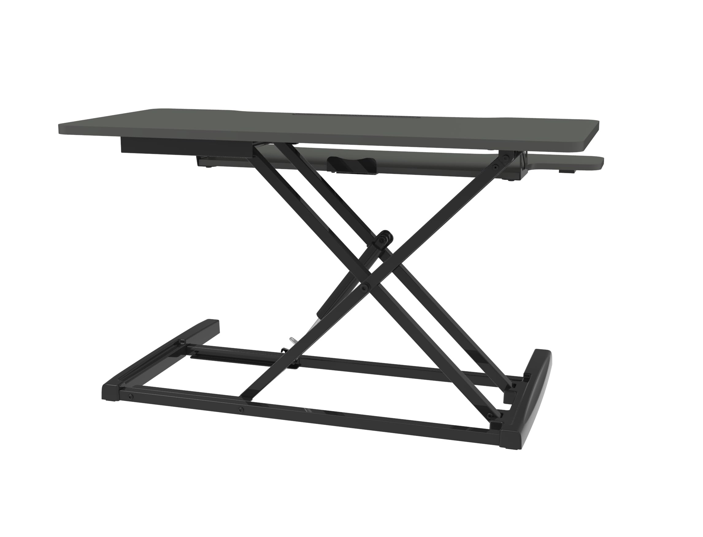 UPdesk Cross - Schreibtischaufsatz höhenverstellbar für Laptop & PC - Schreibtischerhöhung - Stehpultaufsatz für Schreibtisch - Höhe 11-50,4 cm - Breite 40 x 80 cm - Gasfeder - SCHWARZ