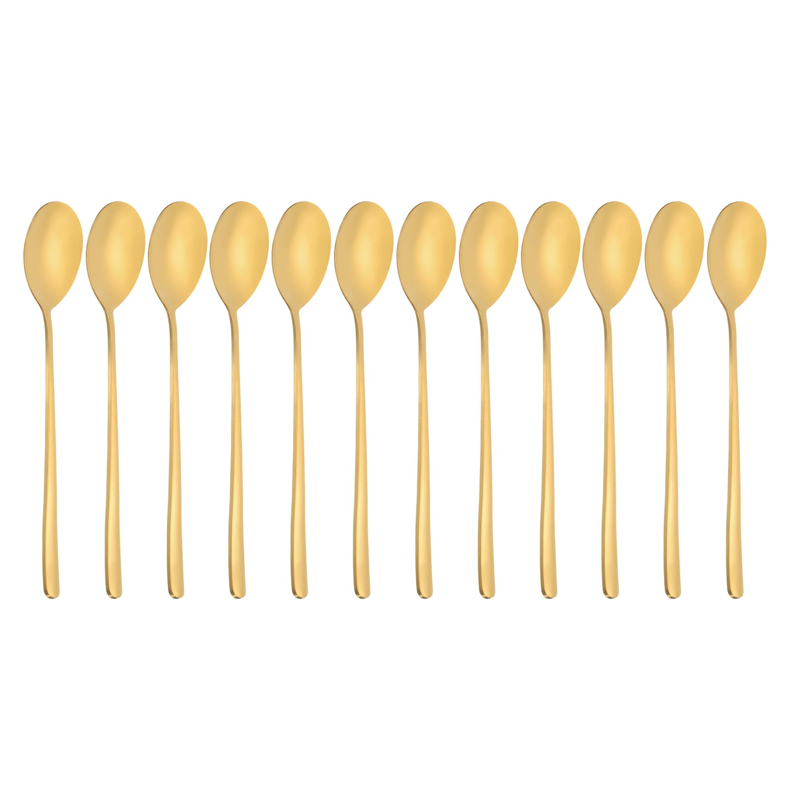 Cuillères de mélange en acier inoxydable 304 robuste avec finition or durable, lot de 12
