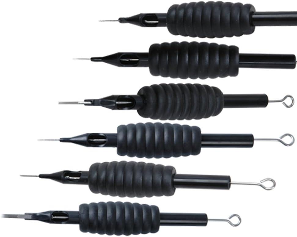 60 Assorted Disposable Sterilised Tattoo Needles & Tubes Grip Kit Rl Rs F M1