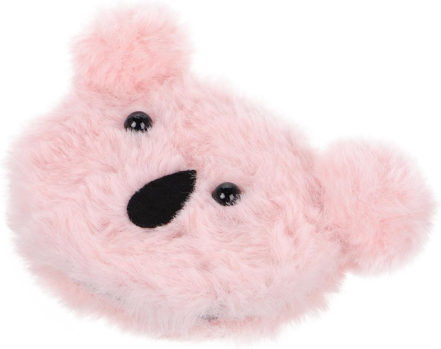 Housoutil Portable Plush Koala Mini Makeup Mirror Pink Compact Beauty Mirror for Women Travel Purse Essentials