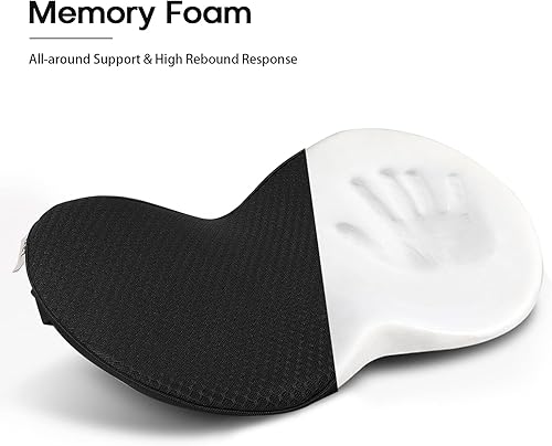 Miniatura 4 de OTOEZ Cojín de asiento de automóvil, espuma viscoelástica multiusos, almohadilla de apoyo lumbar para el conductor, almohada de apoyo lumbar para el