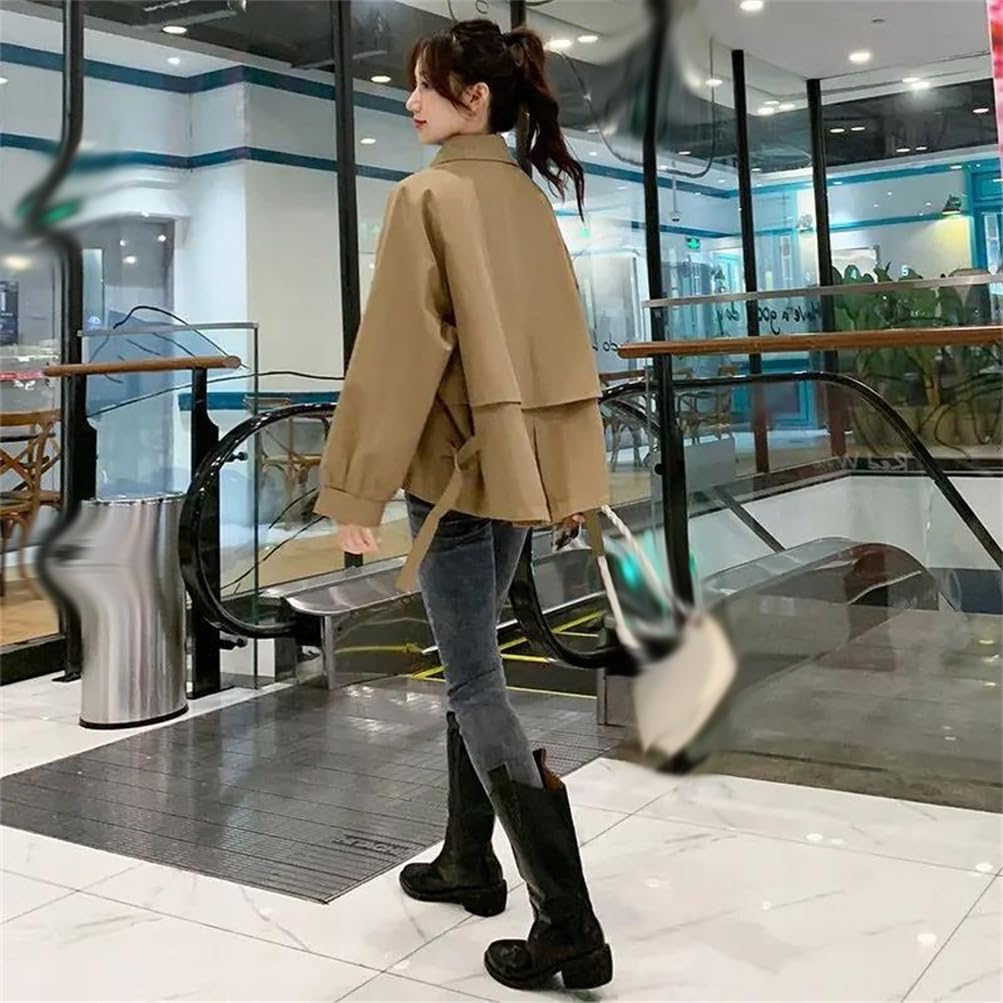 Trench Coats Women Vintage Double Breasted Elegant Temper British Stylish Clothing Spring