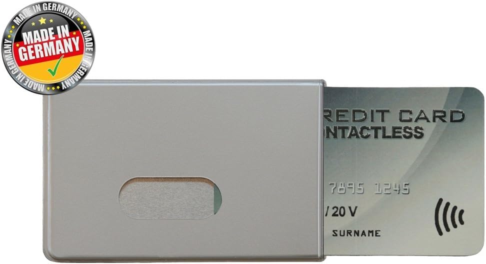 RFID Blocking Sleeve Fred Silver TÜV testet and certified Credit- / Debit Card Protector Id Theft Protection Case