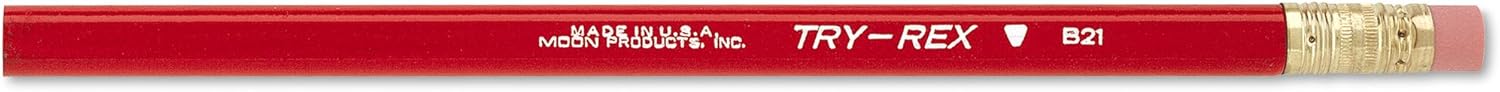 JRMB21TBN Pencils Try-Rex Jumbo with Eraser, Grade Kindergarten to 1 Age 2.82 Height, 2.36 Wide, 7.72 Length (Pack of 36)
