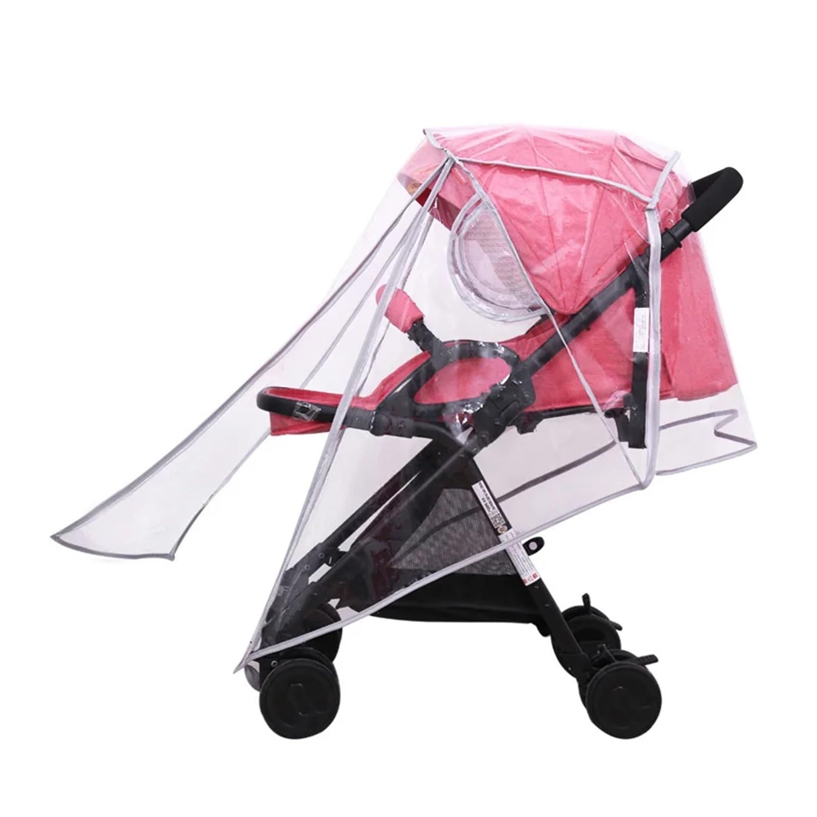 Regenschutz Kinderwagen Eva Kinderwagen Zubehör wasserdichte Regen Abdeckung Transparent Wind Staub Schild Reißverschluss Öffnen for Kinderwagen Regenmantel(Eva-U Open-Gray-L)