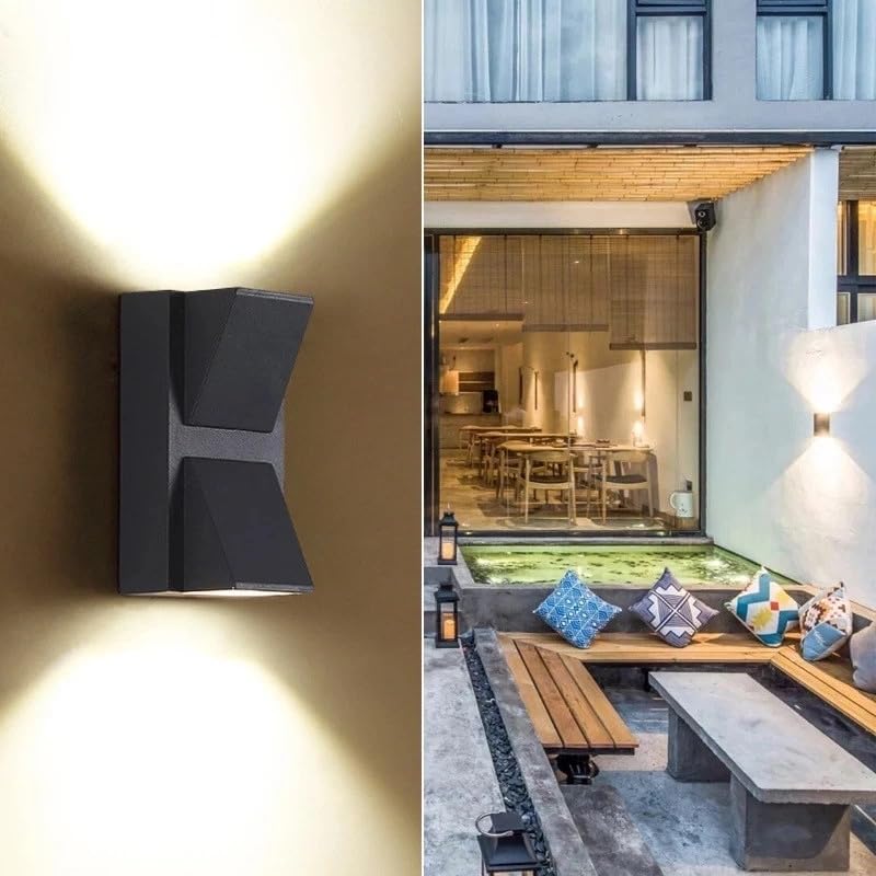Image of blissbells 10W IP65 Waterproof Lamp K Shape Fancy Wall Light for Wall Up & Down Wall Lamps - Outdoor Wall Lights for Elevation,Garden & Patio Lights (2 Way Angular)
