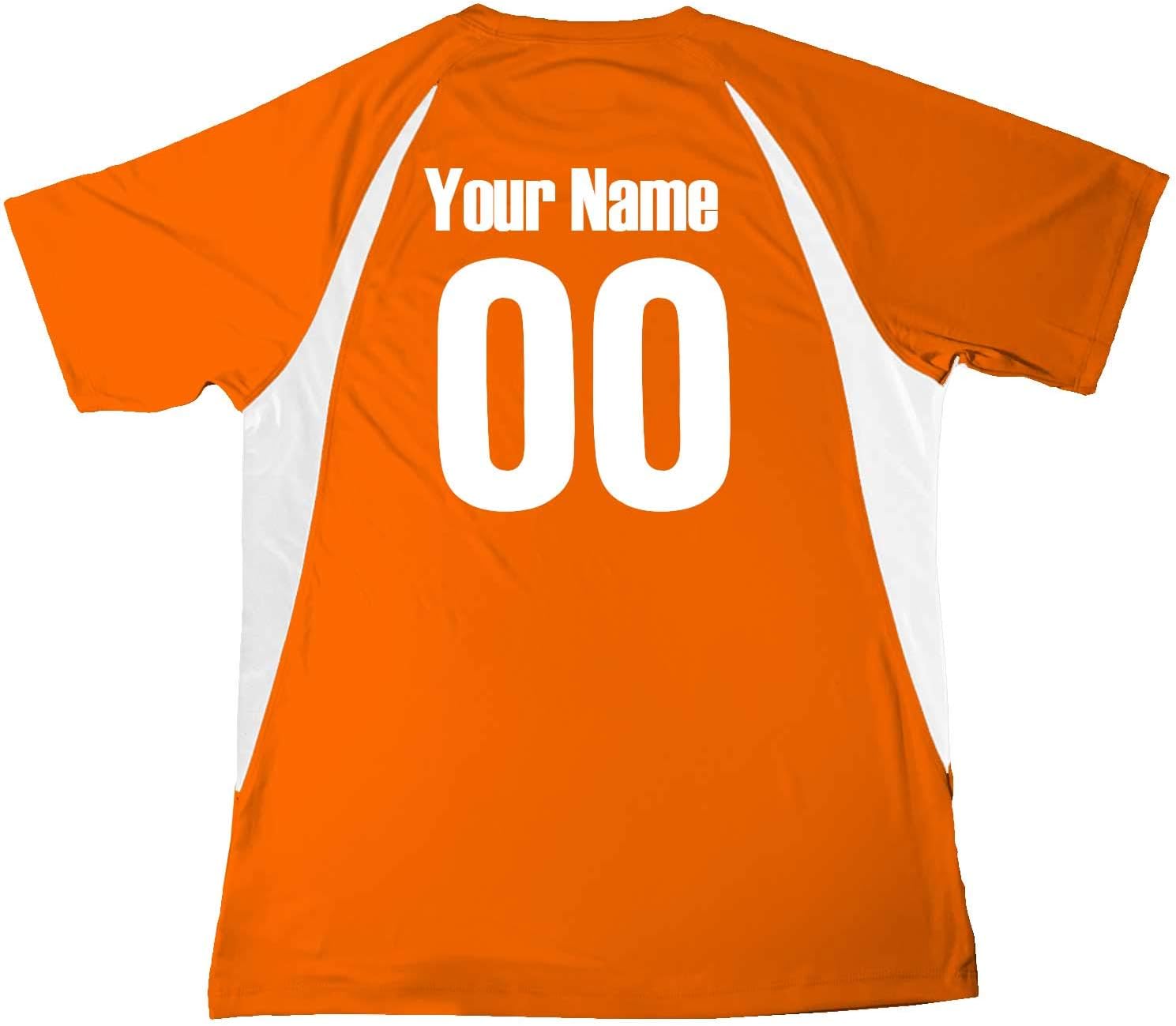 Custom Netherlands Soccer Ball 1 Jersey Youth Large in Orange and White