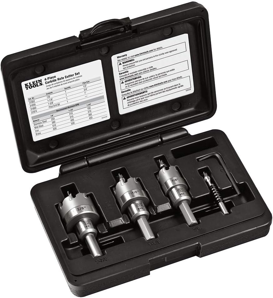 Carbide Hole Cutter Set 4 Piece KLEIN TOOLS 31872