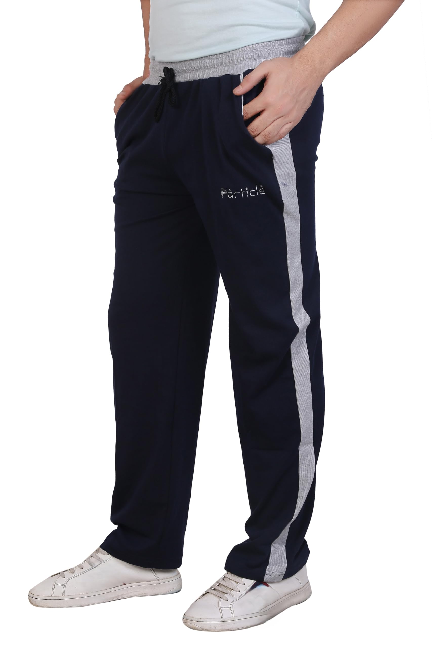 particle Men's Plus Size Track Pants | Big & Tall Design (Waist 36-54) | 230 GSM Cotton Corduroy Texture | Regular Fit Lounge Pants with Contrast Side Panel-picture-17