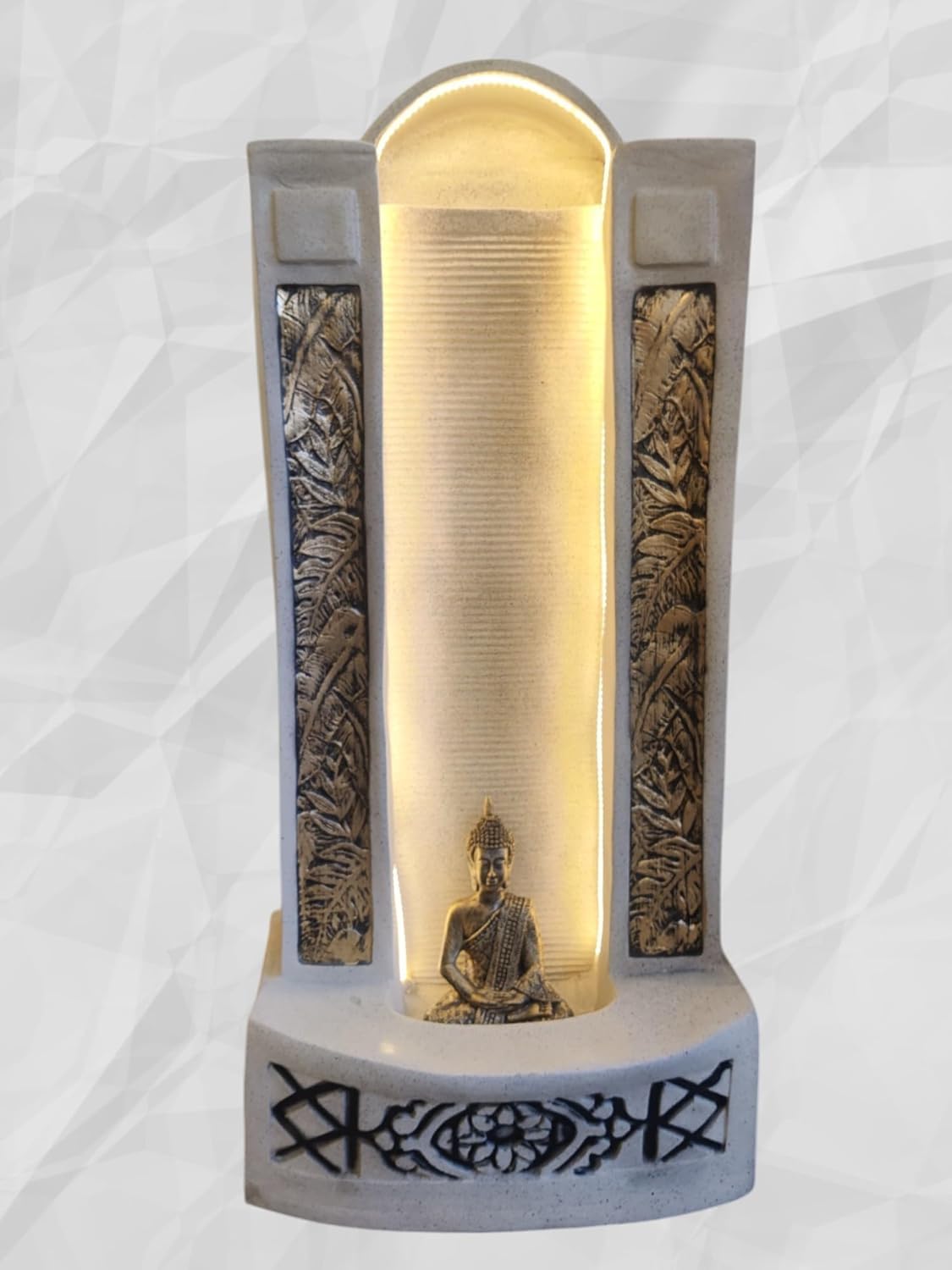 Slate Buddha 4ft Water Fountain, Garden, Indoor Water Fountain Big Size, Best for Home vastu, Buddha Fountain, Indoor Home d?cor (Beige)-image-13