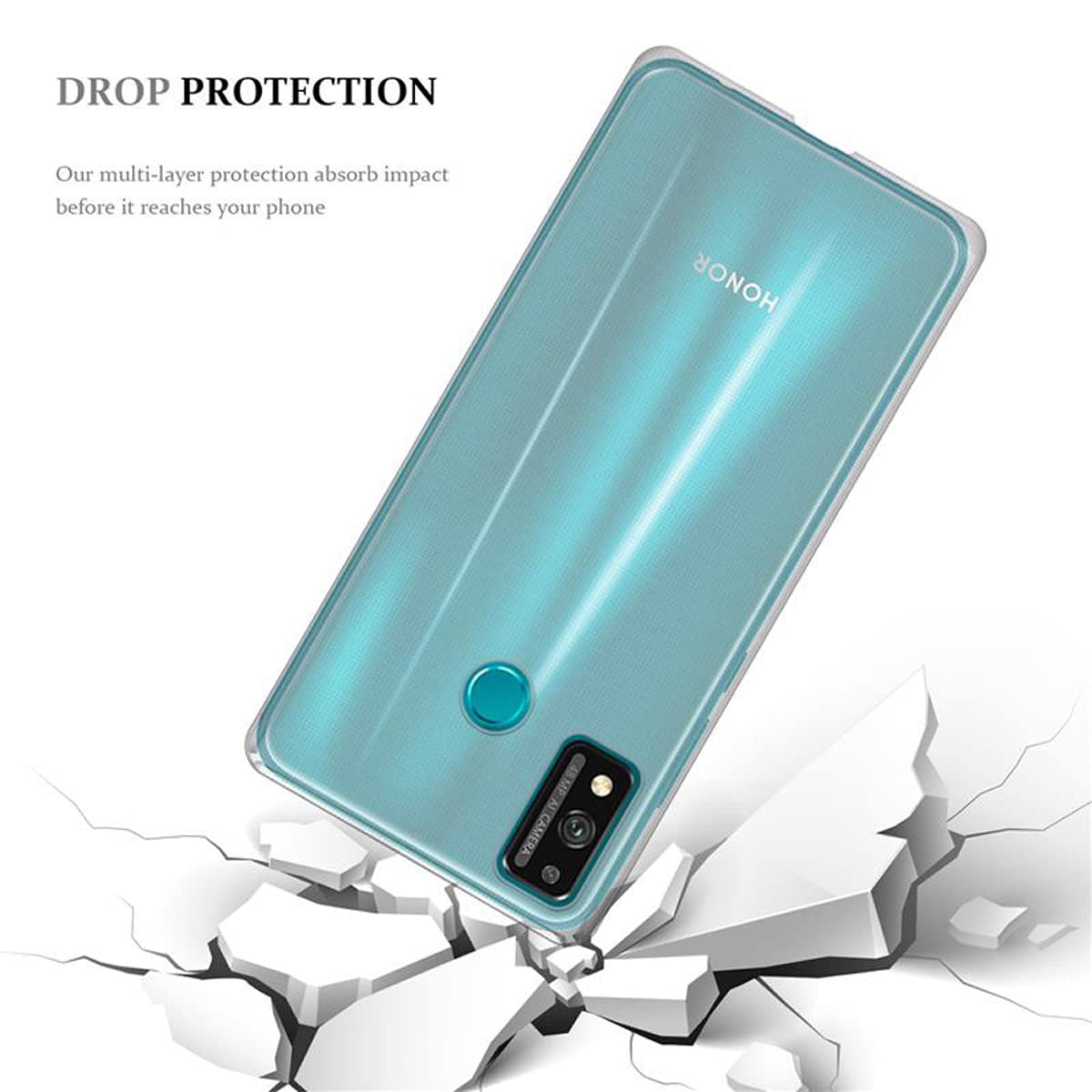Custodia Honor 9X Lite Silicone Trasparente Ultrasottile – Cover Morbida TPU Antiurto, Bordo Rialzato, Effetto Invisibile