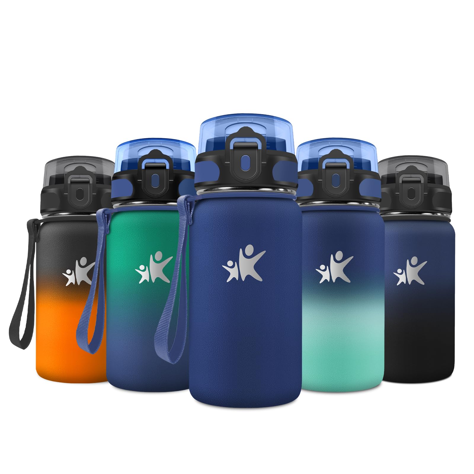 JAPORIA 500ml Insulated Water Bottle Double Wall Flask with Straw BPA Free Lightweight Reusable for Fitness, Camping, Work