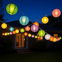 AceList 20 LED Colorful Lantern String Lights - Waterproof, Battery-Powered Decorative Lighting for Festivals, Parties, and Home Decor. Perfect for Weddings, Holidays, Camping, and Everyday Ambiance