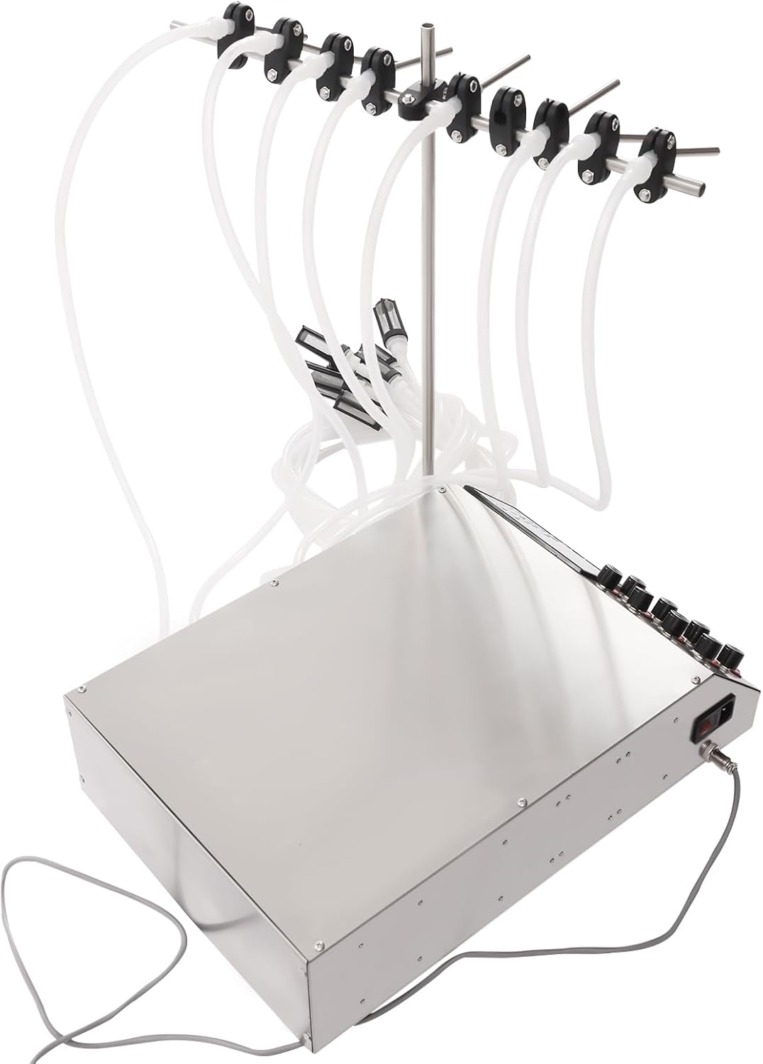 Liquid Filling Machine 8-Head Semi-Automatic Electric Bottle Filler, 8 Head Liquid Filling Machine with LCD Display & Button Control for Juice, Essential Oil, MCT Oil