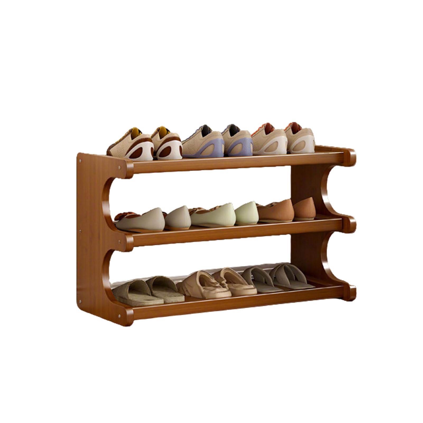 Zapatero de madera multicapa de 3 niveles y 70 cm para entrada