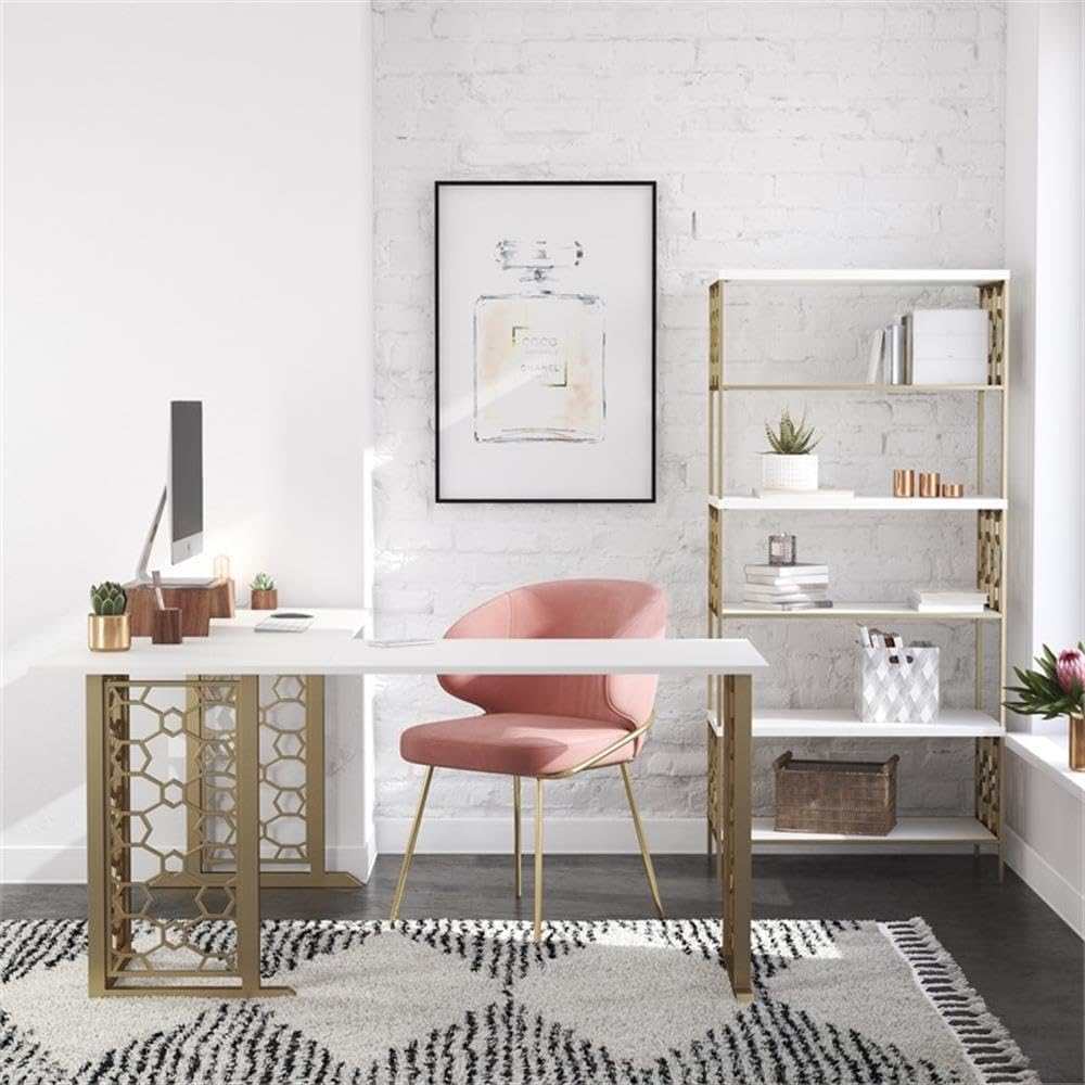 Assembled CosmoLiving Ella L Desk in a home office setting.