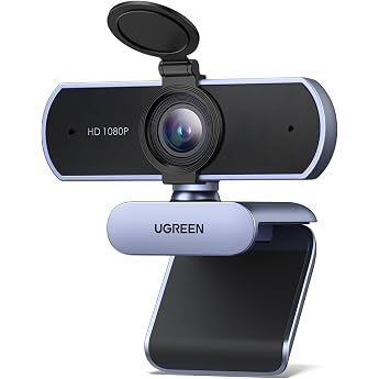 UGREEN Webcam, FineCam Lite Web Camera, 1080P @ 30Hz, 2 Megapixels, 85&deg; Ultra Wide Viewing Angle, Built-in Mic, Automatic Lig