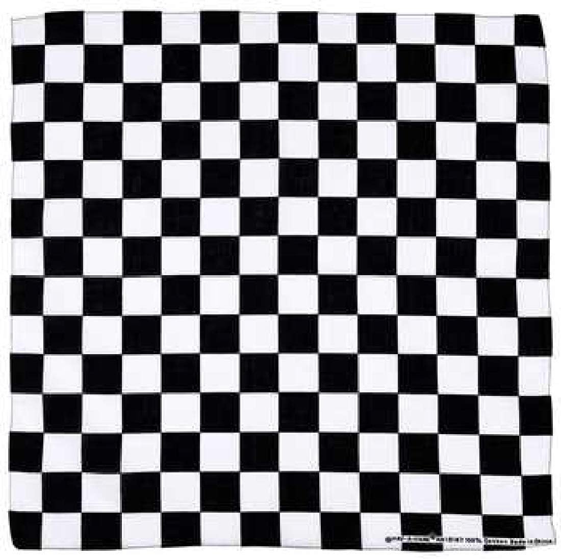Bandanna Black & White Checkered ~ Wearable Art 100% Cotton - Scarf