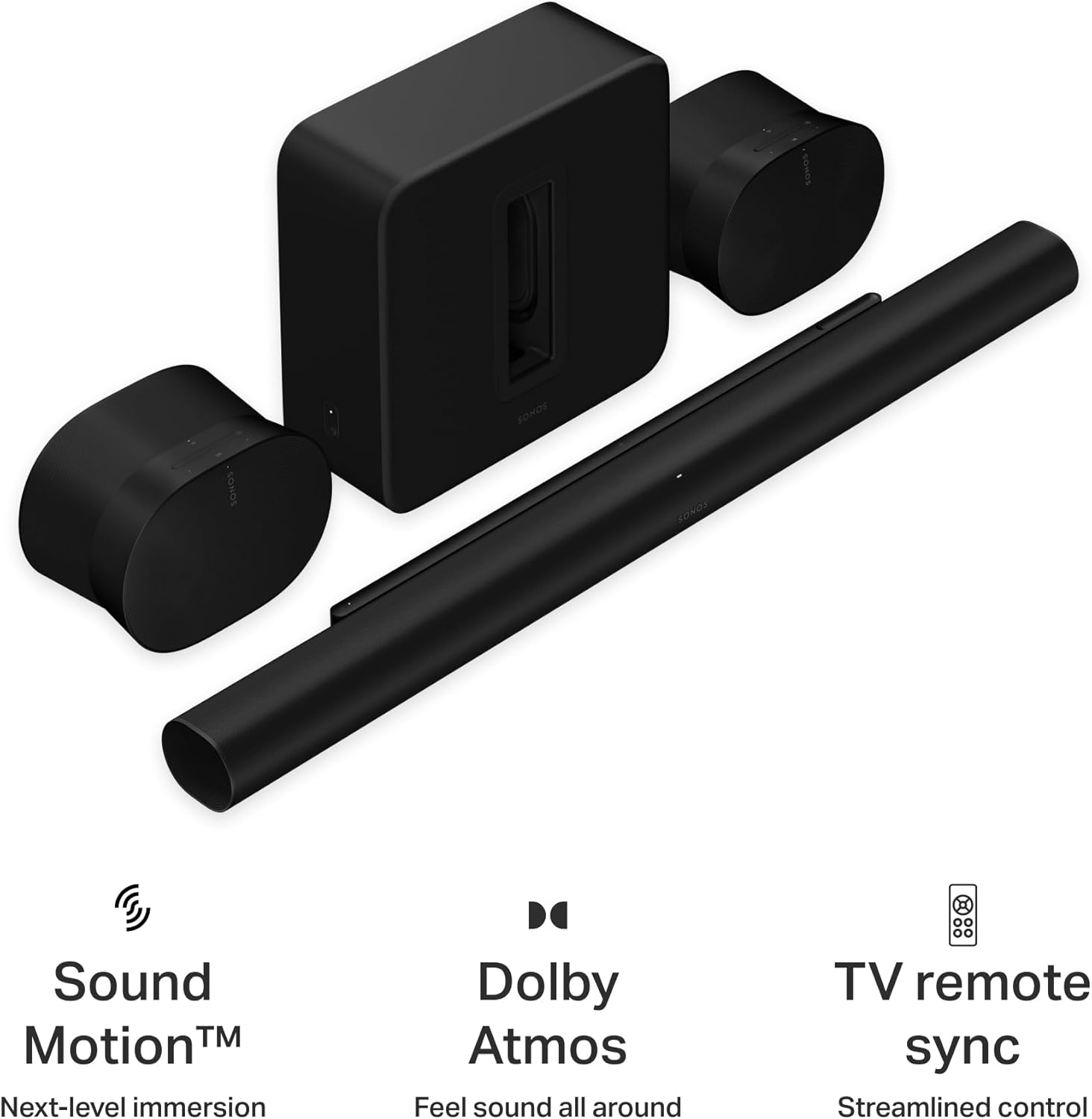 Sonos Arc Ultra soundbar + Sub 4 subwoofer + Era 300 speakers (Pair)