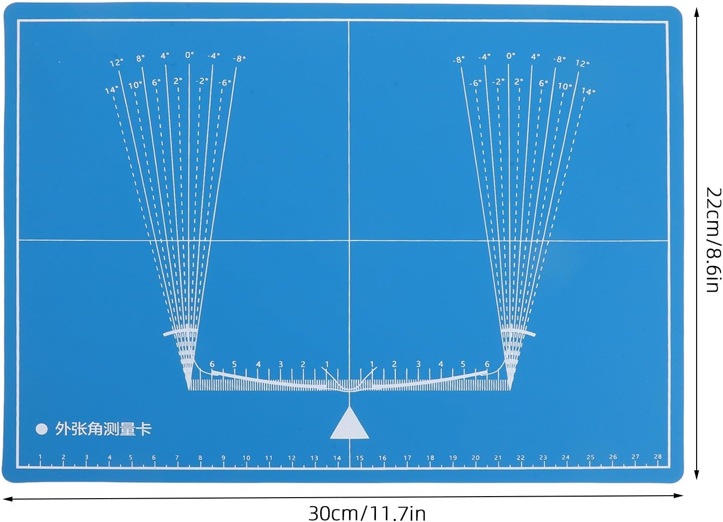 Glasses Frame Adjustment Lens Diameter Measurement Plate, Glasses Alignment Protractor Board, Eyewear Frame Angle Guide for Opticians 11.81x8.66"