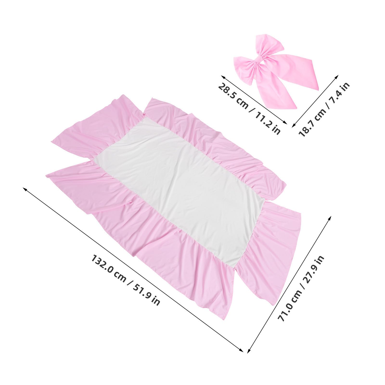 Yardwe Falda para Cuna Rosa con Volante y Borde Fruncido de Poliéster