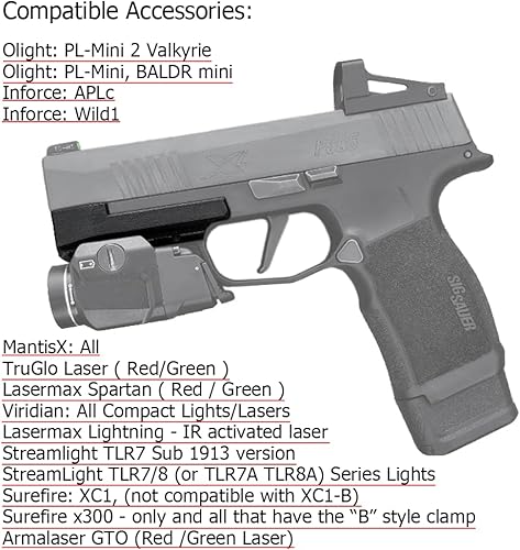 Miniatura 2 de Zzhununt Adaptador de riel de aplicación Sig P365XL Picatinny de 4 ranuras para Sig P365XL Wilson Combat P365 XL Negro