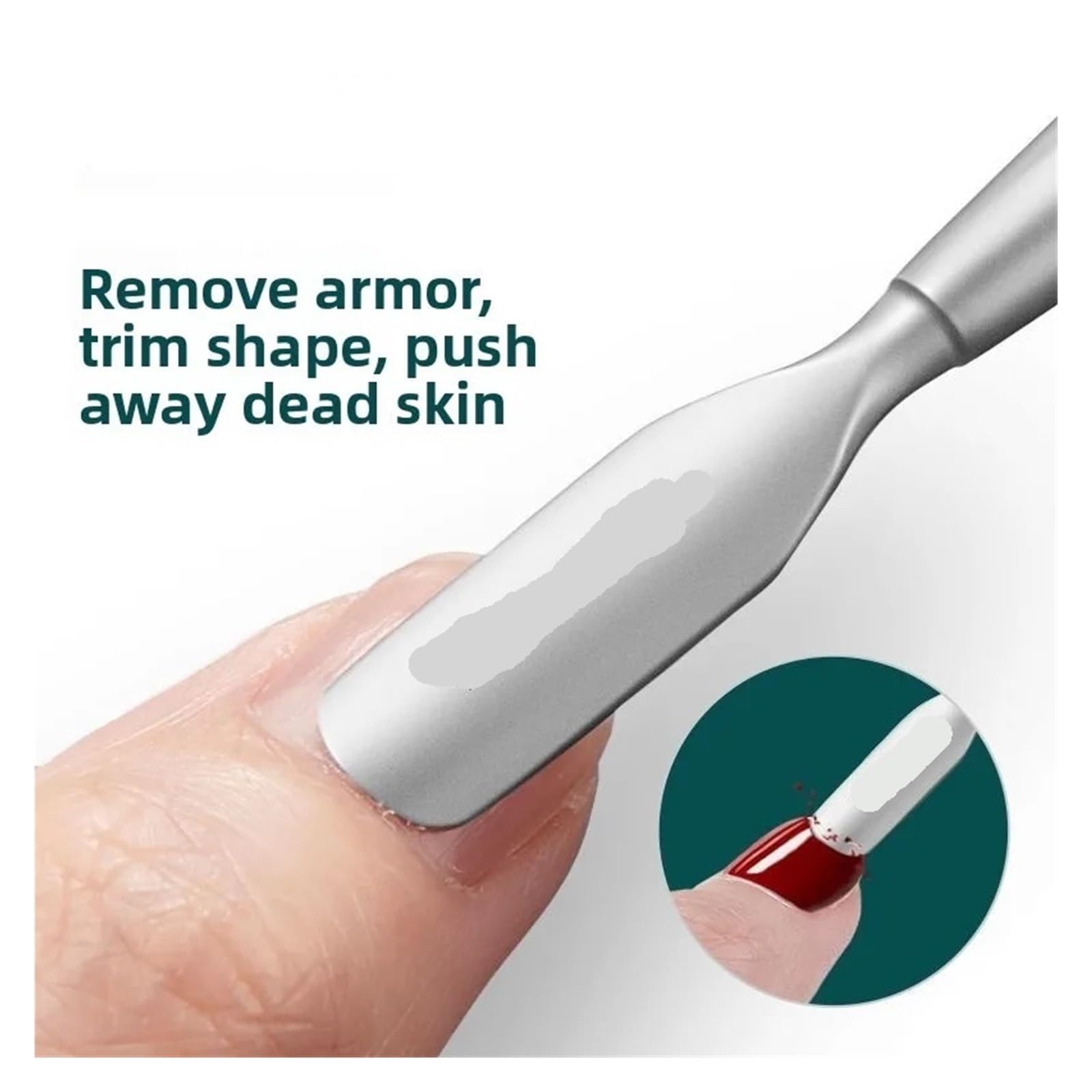 Spingi Cuticole Spingipelle Per Pelle Morta | Strumento for manicure con doppio smalto for pelle morta in acciaio inossidabile