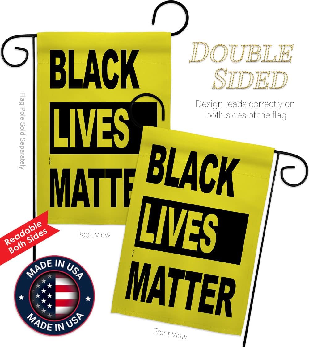 Black Lives Movement Garden Flag Set Wall Holder Support Cause BLM Anti Racism Revolution Equality Social House Decoration Banner Small Yard Gift Double-Sided, 13"x 18.5", Thick Fabric