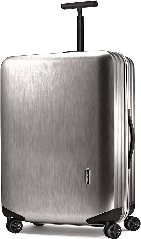 Samsonite Inova Hardside Luggage with Spinner Wheels, Metallic Silver, Checked-Large 28-Inch
