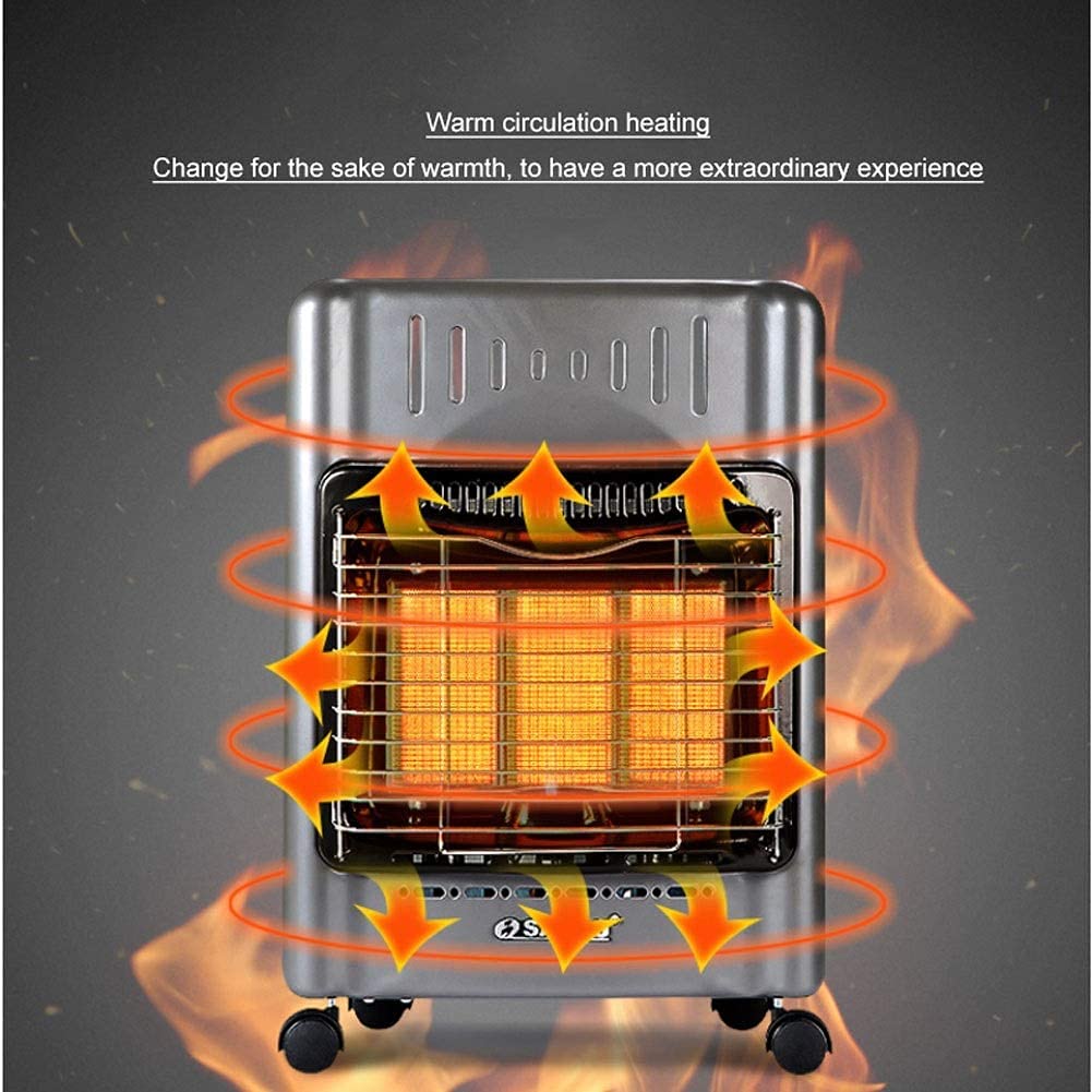 Tragbarer Gasheizer,Schnellheiz-Terrassenheizer,Deluxe-Terrassenheizer mit Kippschutz,Asche-Liquefied-Petroleum (Asche-Liquefied-Petroleum)