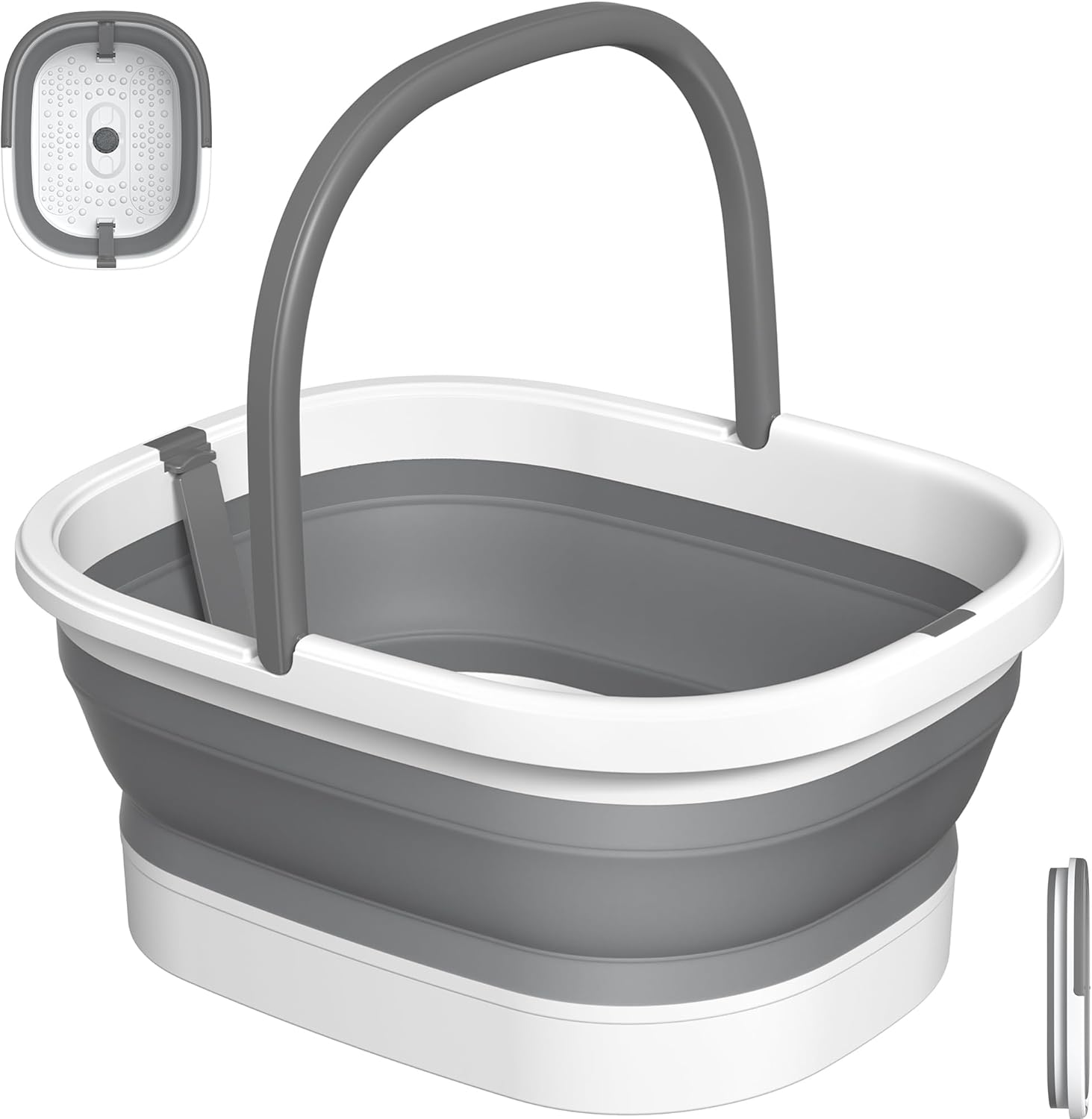 Person soaking feet in the Nekteck foot tub