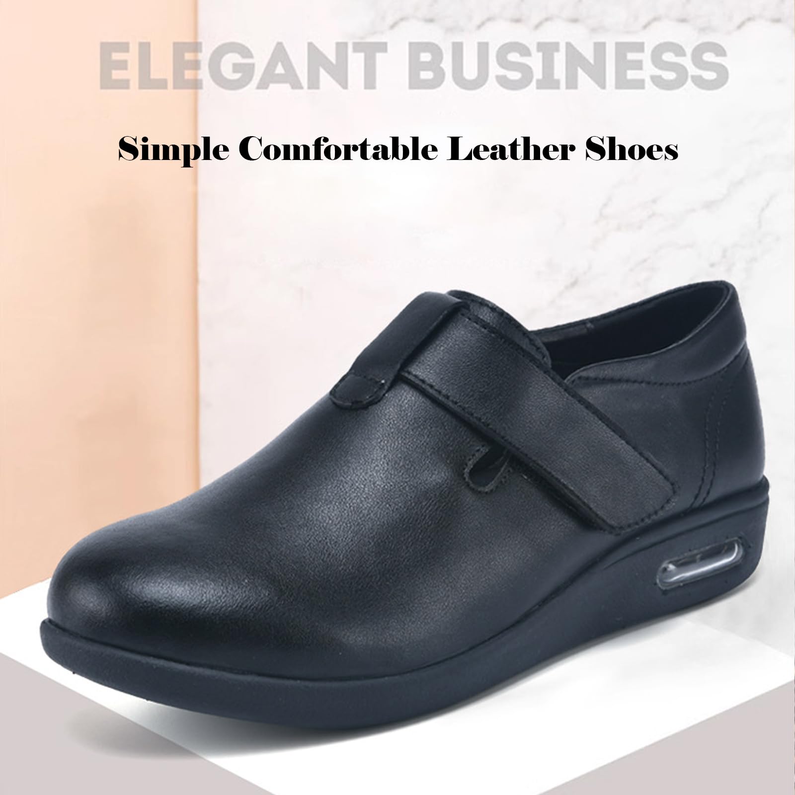 bumuam Scarpe Uomo Pelle per Diabetici Extra Larghe Scarpe Ortopediche Uomo Sneakers in Pelle Regolabili Largo Comfort per Piedi Gonfi Scarpe