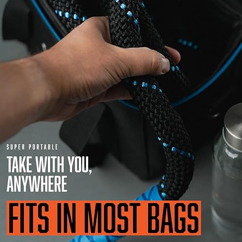 Miniatura 4 de Cuerda de saltar con peso, 2.9 libras, 9.9 pies de largo para fitness, cuerda de entrenamiento en casa, cuerda de saltar para ejercicio, equipo de